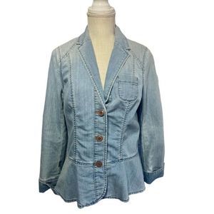 Anthropologie Pilcro And The Letterpress Denim Jean Jacket Blazer